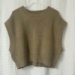 Deluc Tan Knitted Sweater Vest Size L
